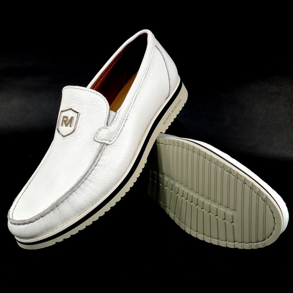 RENZO WERCURI ?? WEN\'S WHITE SOFT LEATHER SUMMER COMFORT LOAFERS main image 7
